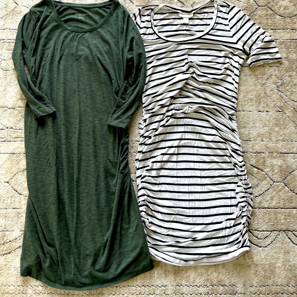 Two size large maternity dresses